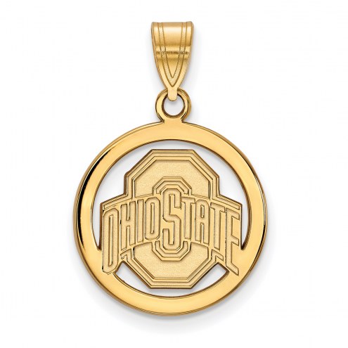 Ohio State Buckeyes Sterling Silver Gold Plated Medium Pendant