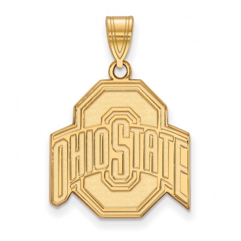 Ohio State Buckeyes NCAA Sterling Silver Gold Plated Large Pendant
