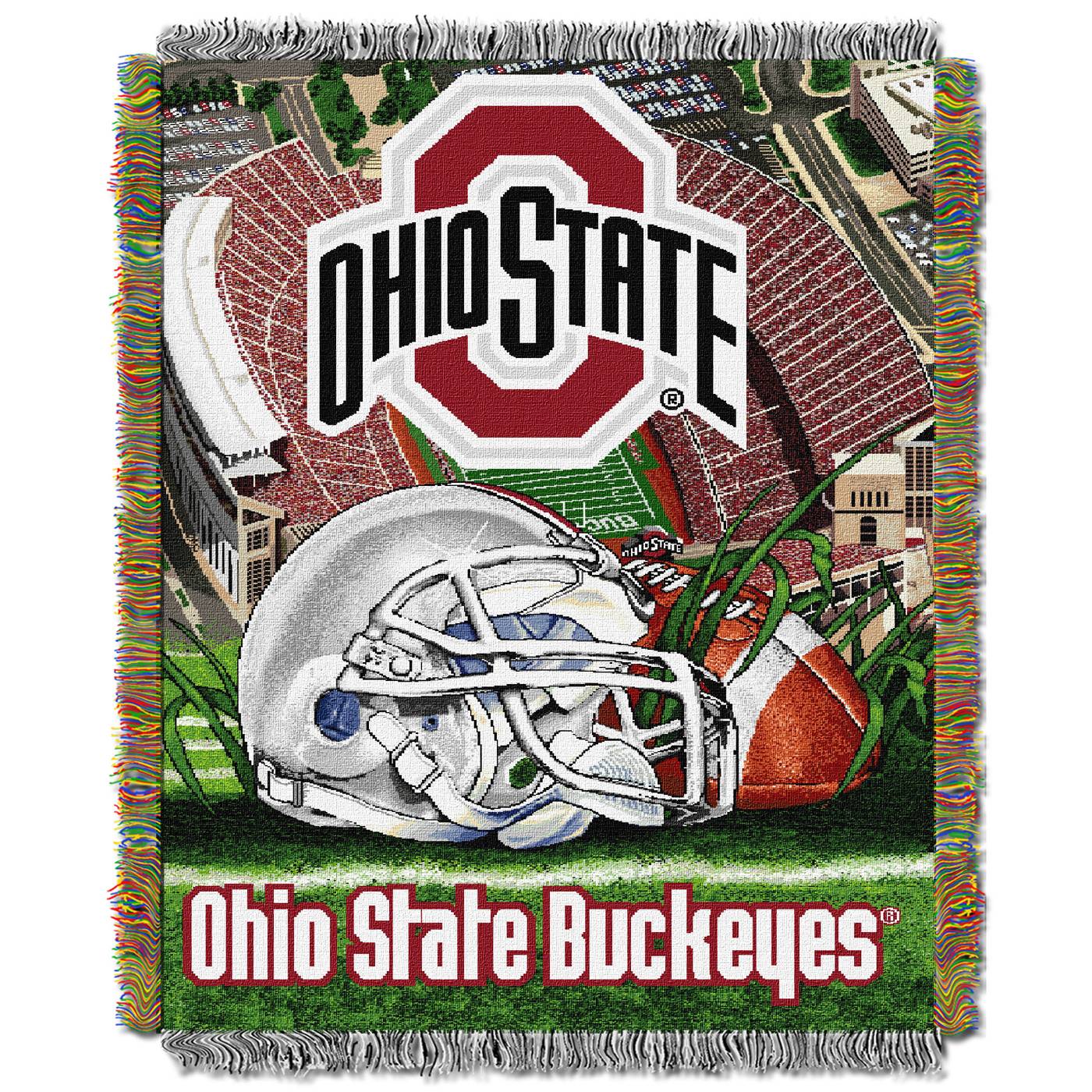 Ohio State Buckeyes NCAA Woven Tapestry Throw Blanket