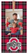 Ohio State Buckeyes Plaid Clothespin 6" x 12" Sign