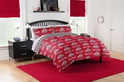 Ohio State Buckeyes Rotary Queen Bed in a Bag Set