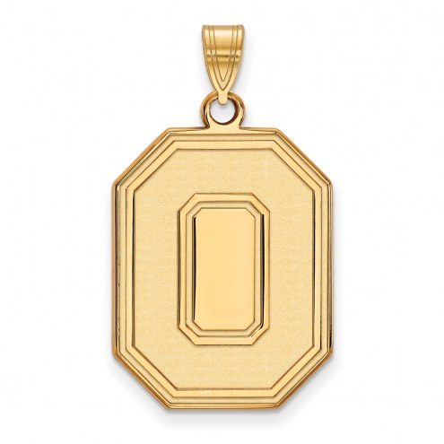 Ohio State Buckeyes Sterling Silver Gold Plated Extra Large Pendant