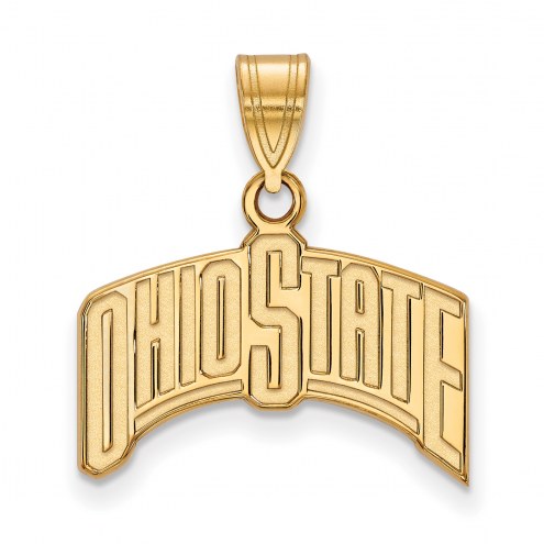 Ohio State Buckeyes Sterling Silver Gold Plated Large Pendant