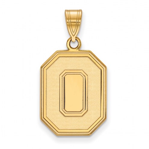 Ohio State Buckeyes Sterling Silver Gold Plated Large Pendant