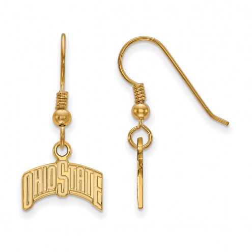 Ohio State Buckeyes Sterling Silver Gold Plated Small Dangle Earrings