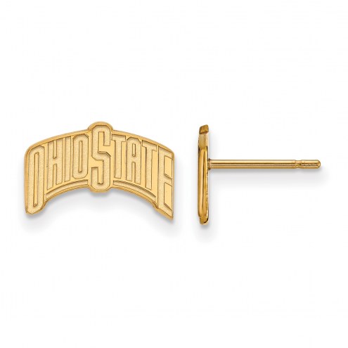 Ohio State Buckeyes Sterling Silver Gold Plated Small Post Earrings