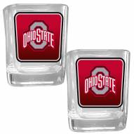 Ohio State Buckeyes Square Glass Shot Glass Set