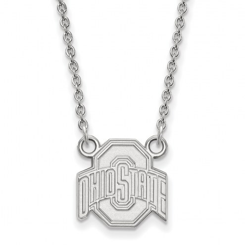 Ohio State Buckeyes Sterling Silver Small Pendant Necklace