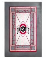 Ohio State Buckeyes Stained Glass with Frame