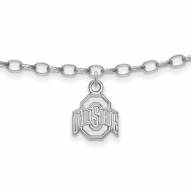 Ohio State Buckeyes Sterling Silver Anklet