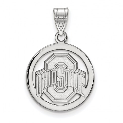 Ohio State Buckeyes Sterling Silver Circle Pendant