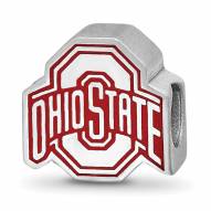 Ohio State Buckeyes Sterling Silver Enameled Bead