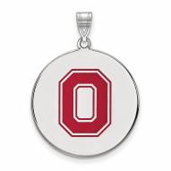 Ohio State Buckeyes Sterling Silver Extra Large Enameled Disc Pendant