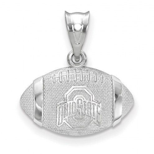 Ohio State Buckeyes Sterling Silver Football with Logo Pendant
