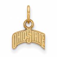 Ohio State Buckeyes Sterling Silver Gold Plated Extra Small Pendant