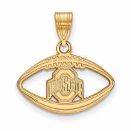 Ohio State Buckeyes Sterling Silver Gold Plated Football Pendant