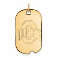 Ohio State Buckeyes Sterling Silver Gold Plated Large Dog Tag