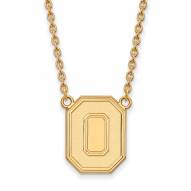 Ohio State Buckeyes Sterling Silver Gold Plated Large Pendant Necklace