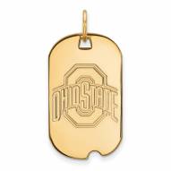 Ohio State Buckeyes Sterling Silver Gold Plated Small Dog Tag