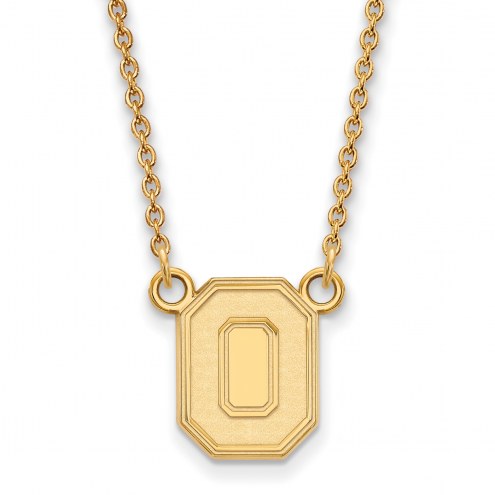 Ohio State Buckeyes Sterling Silver Gold Plated Small Pendant Necklace