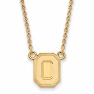Ohio State Buckeyes Sterling Silver Gold Plated Small Pendant Necklace