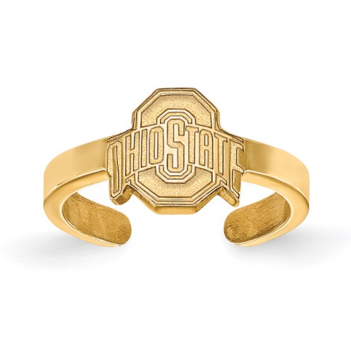 Ohio State Buckeyes Sterling Silver Gold Plated Toe Ring