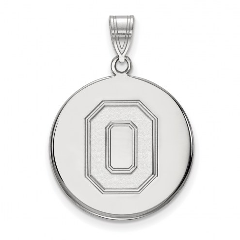 Ohio State Buckeyes Sterling Silver Large Disc Pendant