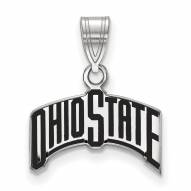 Ohio State Buckeyes Sterling Silver Medium Enameled Pendant