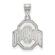 Ohio State Buckeyes Sterling Silver Medium Pendant