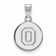 Ohio State Buckeyes Sterling Silver Small Disc Pendant