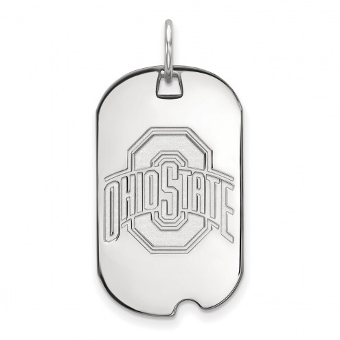 Ohio State Buckeyes Sterling Silver Small Dog Tag