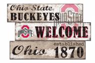 Ohio State Buckeyes Welcome 3 Plank Sign