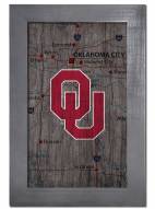 Oklahoma Sooners 11" x 19" City Map Framed Sign