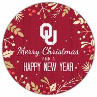 Oklahoma Sooners 12" Merry Christmas & Happy New Year Sign