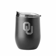Oklahoma Sooners 16 oz. Etch Black Powder Coat Curved Beverage Tumbler
