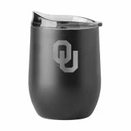 Oklahoma Sooners 16 oz. Powder Coat Black Etch Curved Beverage Glass