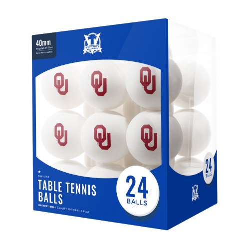 Oklahoma Sooners 24 Count Ping Pong Balls