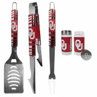 Oklahoma Sooners 3 Piece Tailgater BBQ Set and Salt and Pepper Shaker Set
