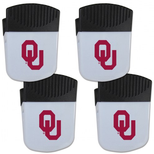 Oklahoma Sooners 4 Pack Chip Clip Magnet with Bottle Opener