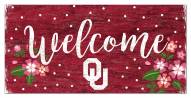 Oklahoma Sooners 6" x 12" Floral Welcome Sign