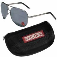 Oklahoma Sooners Aviator Sunglasses and Zippered Carrying Case