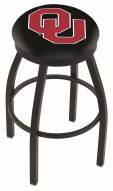 Oklahoma Sooners Black Swivel Bar Stool with Accent Ring