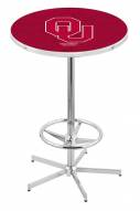 Oklahoma Sooners Chrome Bar Table with Foot Ring