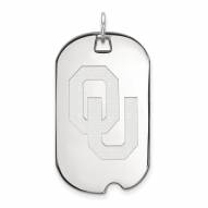 Oklahoma Sooners Sterling Silver Large Dog Tag