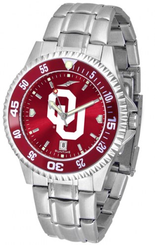 Oklahoma Sooners Competitor Steel AnoChrome Color Bezel Men's Watch