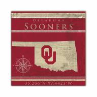 Oklahoma Sooners Coordinates 10" x 10" Sign