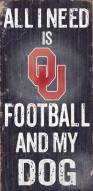 Oklahoma Sooners Football & Dog Wood Sign