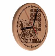 Oklahoma Sooners Laser Engraved Wood Clock