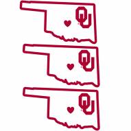 Oklahoma Sooners Home State Decal - 3 Pack