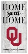 Oklahoma Sooners Home Sweet Home Whitewashed 6" x 12" Sign